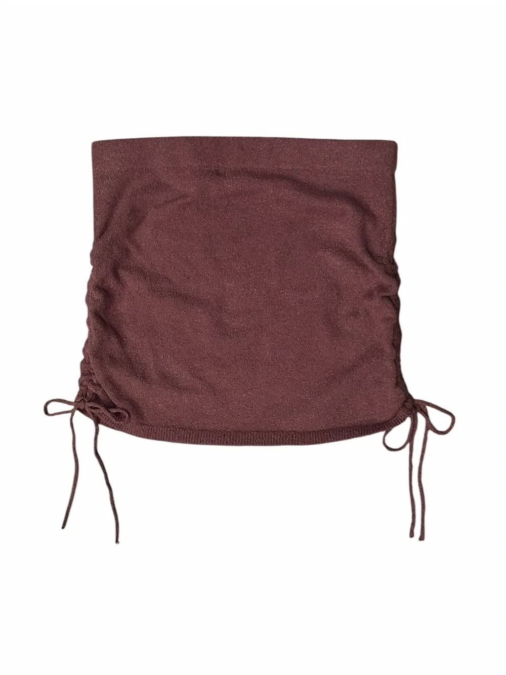 Free People Beach Cabo Sweater Skirt Set S Chocolate Brown Merlot Ruched Boho